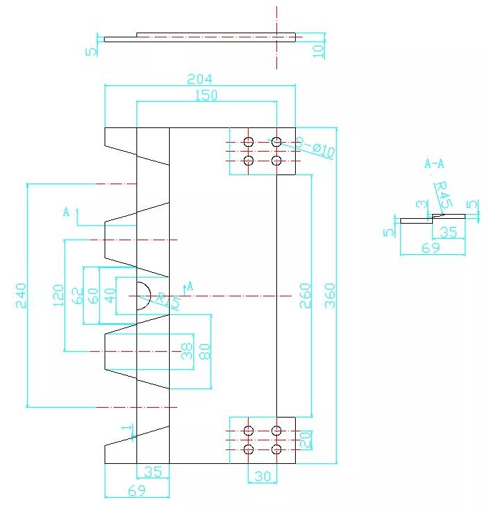 图1 托板结构设计图